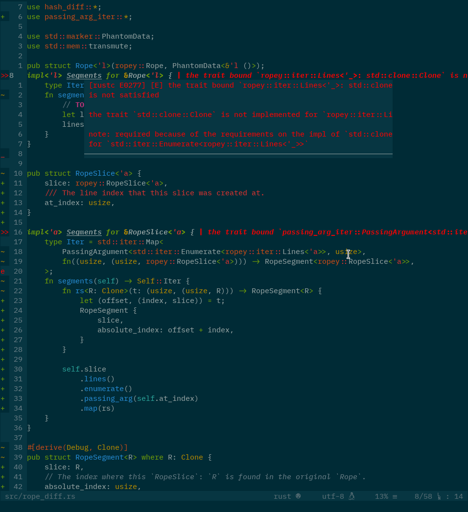a mess in vim